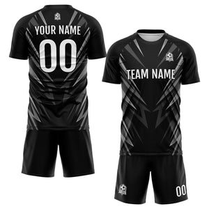 Conjunto personalizado de camiseta negra de uniforme para niños y adultos