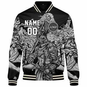 Chaqueta universitaria personalizada estilo Letterman para hombres-mujeres y jóvenes-color gris