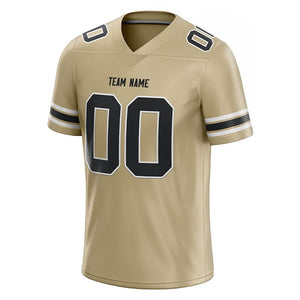custom authentic football jersey gold-black-white mesh