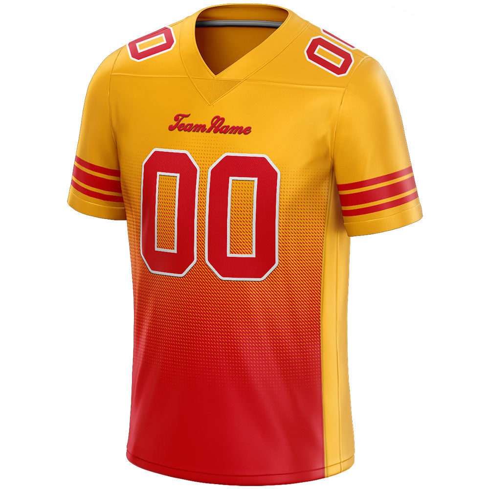 custom authentic gradient fashion football jersey yellow-red-white