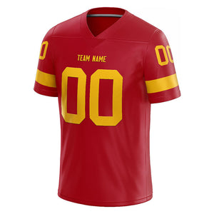 customized  authentic football jersey red-yellow