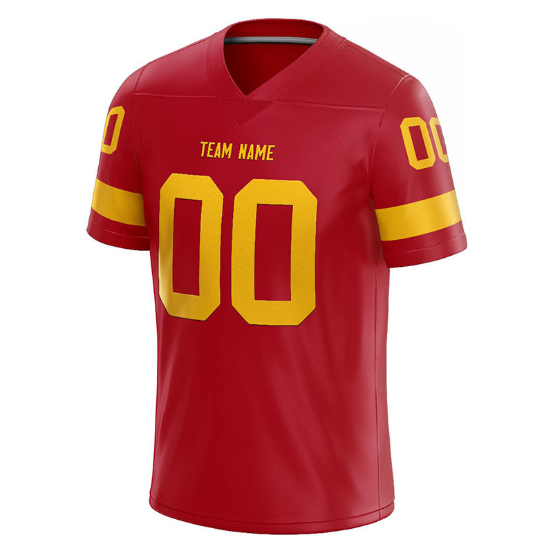 customized  authentic football jersey red-yellow