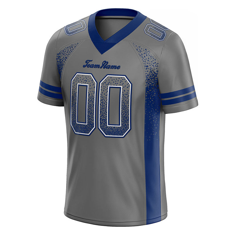 custom authentic drift fashion football jersey gray-royal mesh