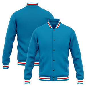 Chaqueta universitaria personalizada estilo Letterman para hombres-mujeres y jóvenes-color azul y rojo