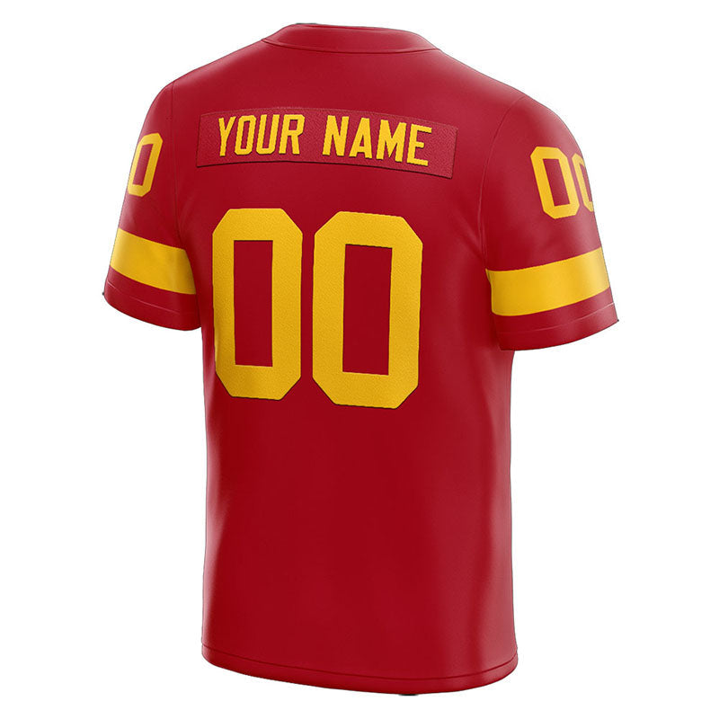 customized  authentic football jersey red-yellow