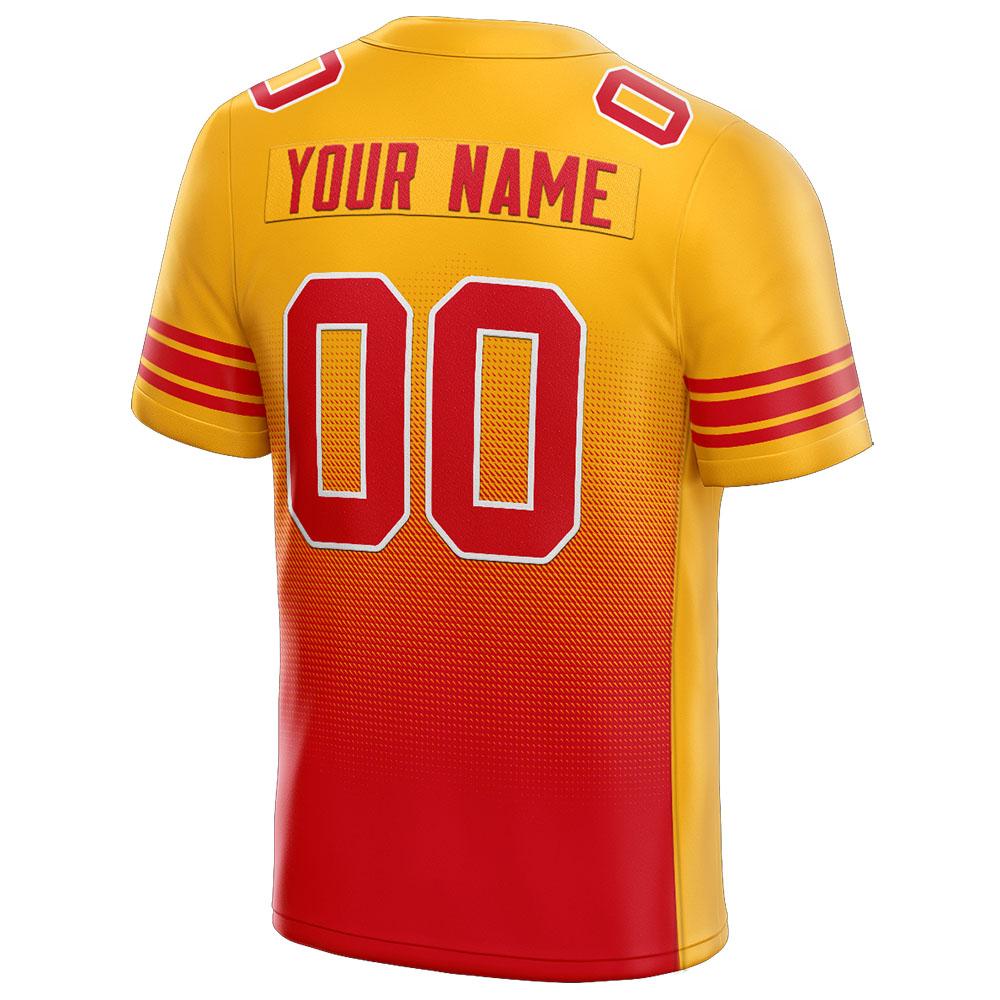 custom authentic gradient fashion football jersey white-red-yellow