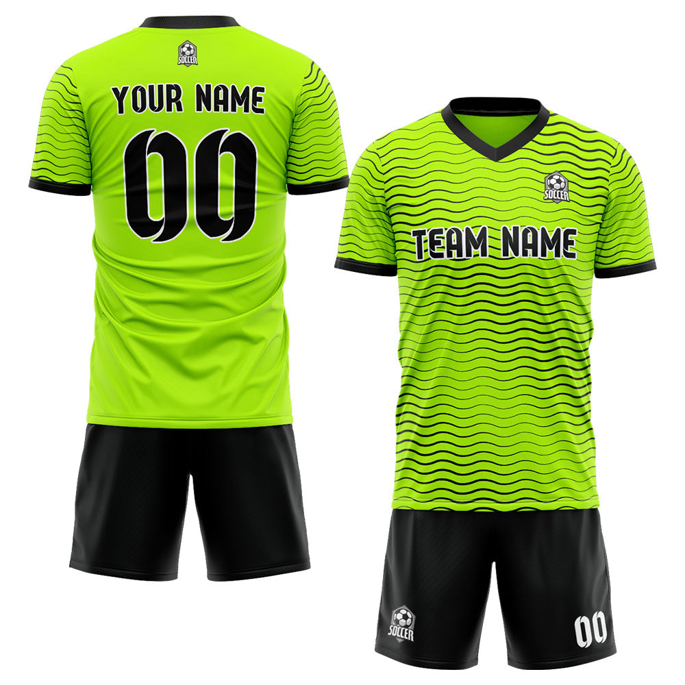 custom soccer set jersey kids adults personalized soccer green