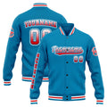 Chaqueta universitaria personalizada estilo Letterman para hombres-mujeres y jóvenes-color azul y rojo
