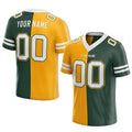custom authentic split fashion football jersey green-yellow-white mesh