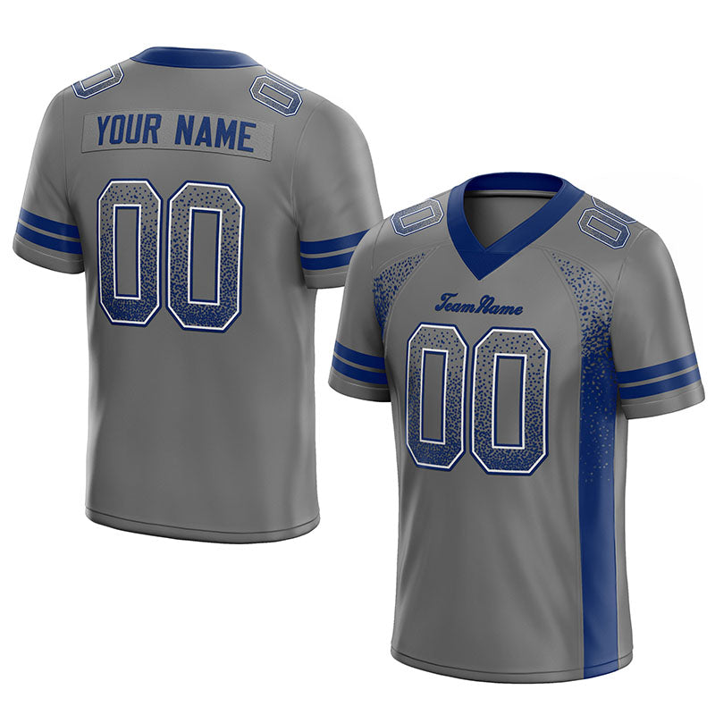 custom authentic drift fashion football jersey gray-royal mesh