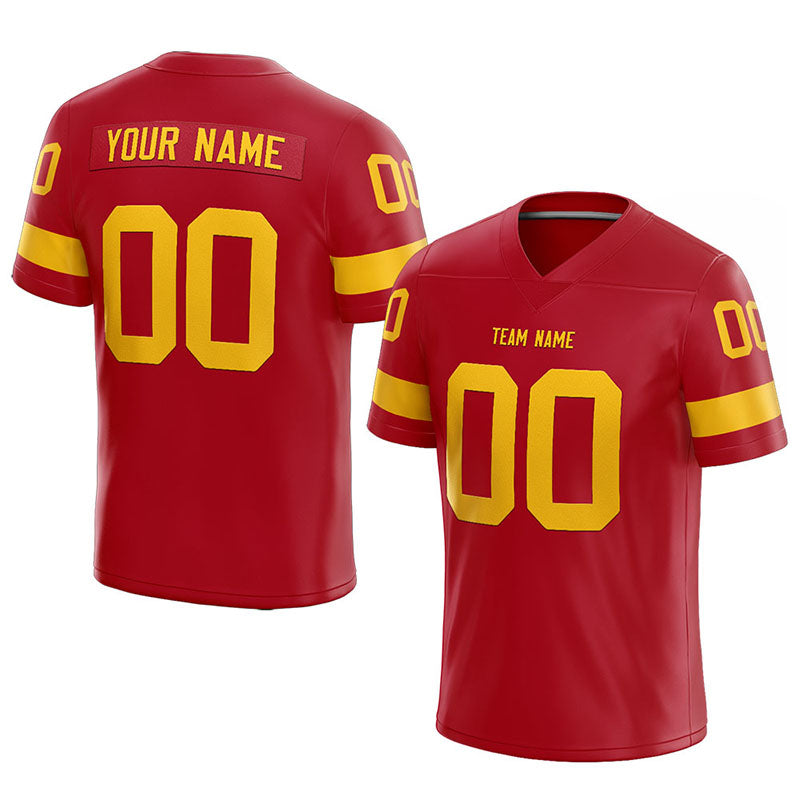 customized  authentic football jersey red-yellow