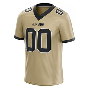 custom authentic football jersey gold-black white mesh