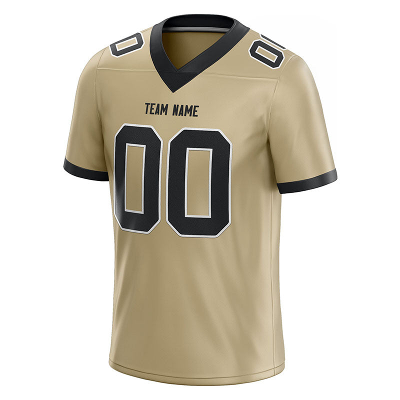custom authentic football jersey gold-black white mesh