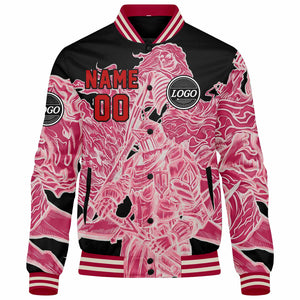 Chaqueta universitaria personalizada estilo Letterman para hombres-mujeres y jóvenes-color rosa