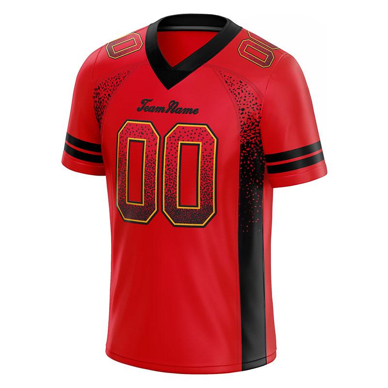 custom authentic drift fashion football jersey red-black mesh