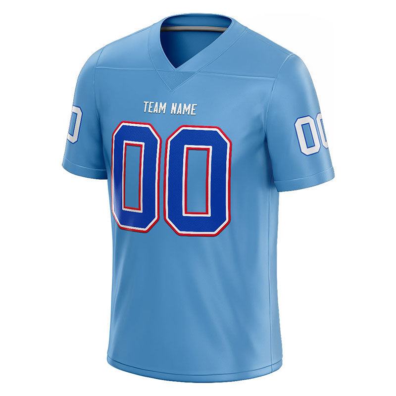 customized  authentic football jersey light blue-royal-white