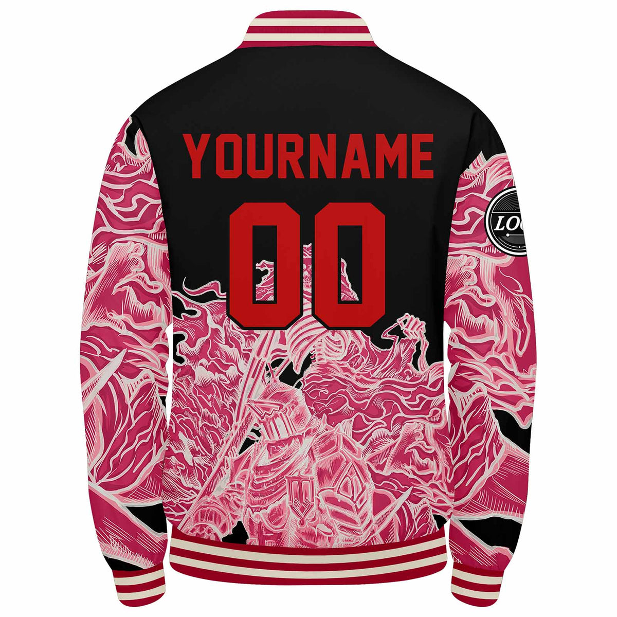 Chaqueta universitaria personalizada estilo Letterman para hombres-mujeres y jóvenes-color rosa