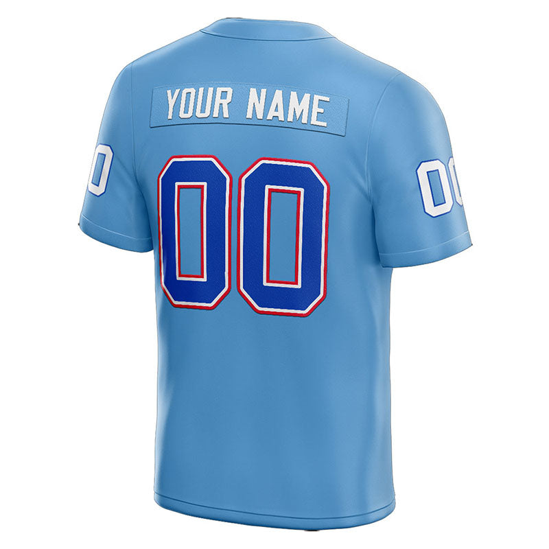 customized  authentic football jersey light blue-royal-white
