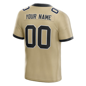 custom authentic football jersey gold-black white mesh
