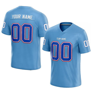 customized  authentic football jersey light blue-royal-white