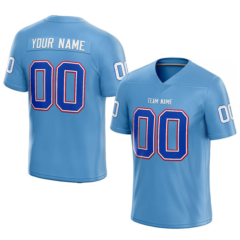 customized  authentic football jersey light blue-royal-white