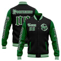 Chaqueta universitaria personalizada estilo Letterman para hombres-mujeres y jóvenes-color verde y negro