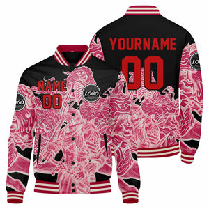 Chaqueta universitaria personalizada estilo Letterman para hombres-mujeres y jóvenes-color rosa