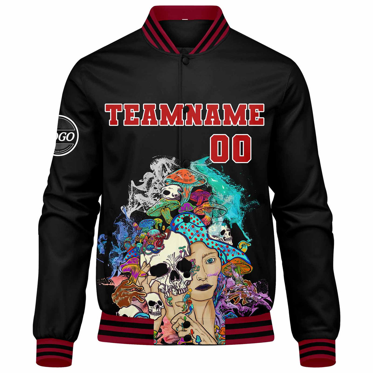 Chaqueta universitaria personalizada estilo Letterman para hombres-mujeres y jóvenes-color rojo