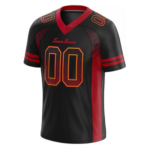 custom authentic drift fashion football jersey black-red mesh