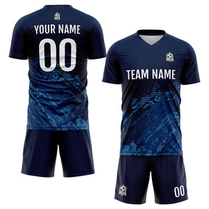 Uniforme de fútbol personalizado para niños y adultos & conjunto personalizado & color azul marino
