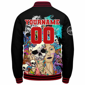 Chaqueta universitaria personalizada estilo Letterman para hombres-mujeres y jóvenes-color rojo