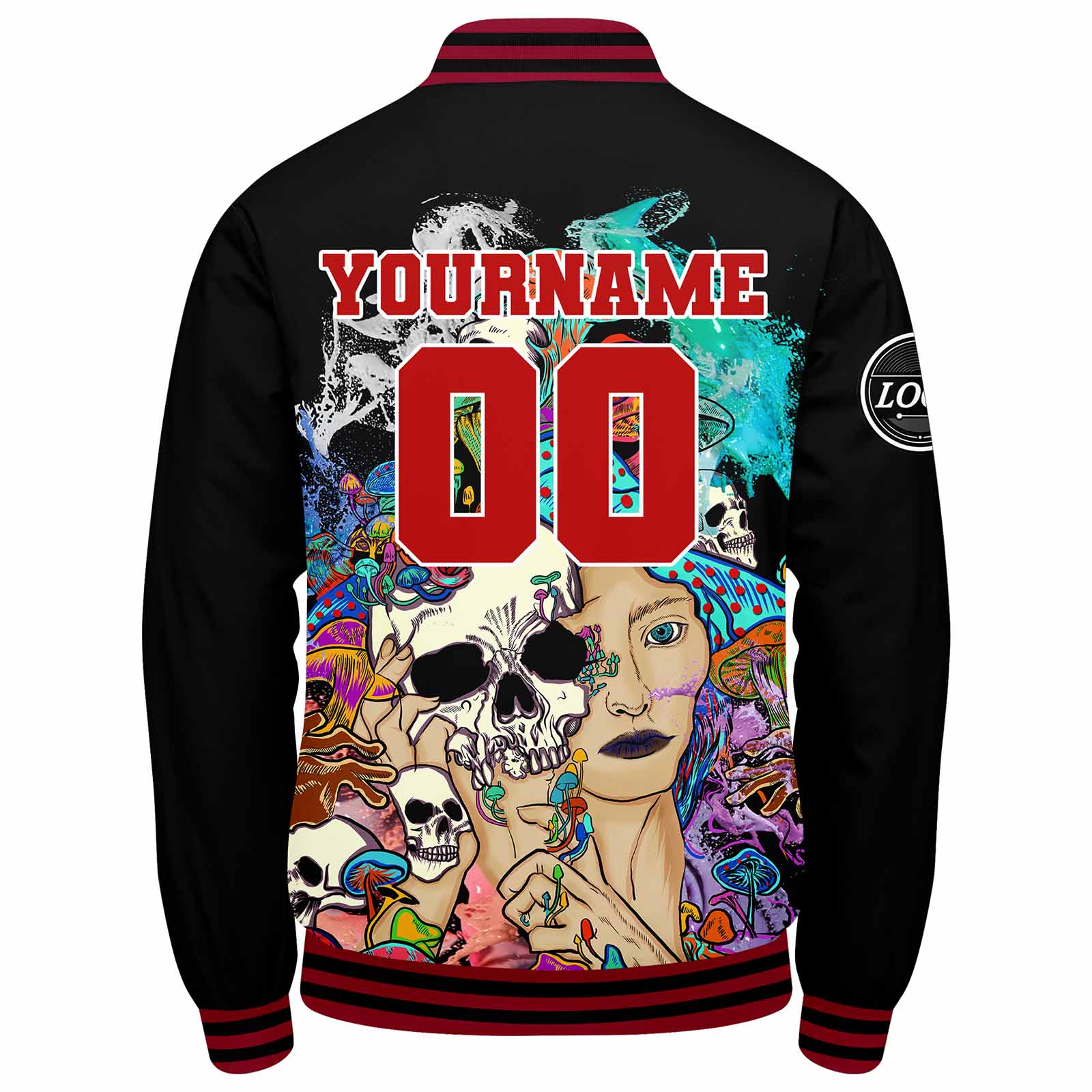 Chaqueta universitaria personalizada estilo Letterman para hombres-mujeres y jóvenes-color rojo