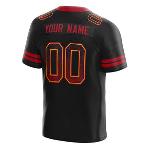 custom authentic drift fashion football jersey black-red mesh