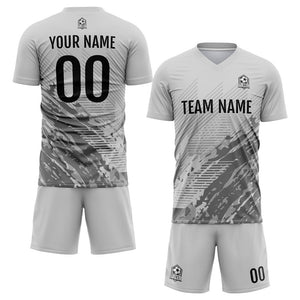 Conjunto personalizado de uniforme de fútbol para niños y adultos & camiseta gris