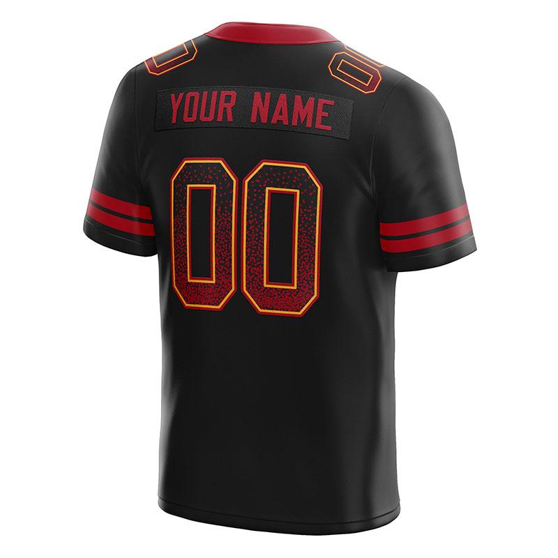 custom authentic drift fashion football jersey yellow-red mesh