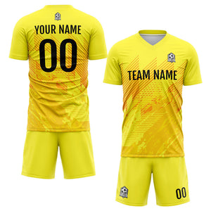 Uniforme de fútbol personalizado & camiseta para niños y adultos & conjunto personalizado & camiseta amarilla