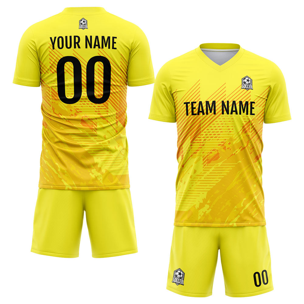 Uniforme de fútbol personalizado & camiseta para niños y adultos & conjunto personalizado & camiseta amarilla
