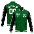Chaqueta universitaria personalizada estilo Letterman para hombres-mujeres y jóvenes-color verde y negro