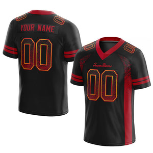 custom authentic drift fashion football jersey black-red mesh