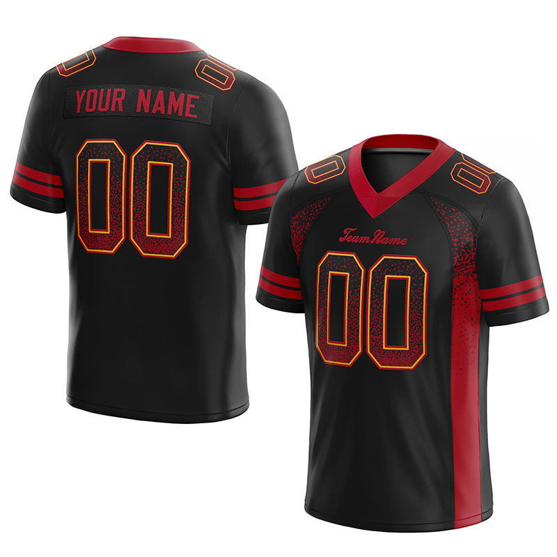 custom authentic drift fashion football jersey black-red mesh