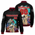 Chaqueta universitaria personalizada estilo Letterman para hombres-mujeres y jóvenes-color rojo