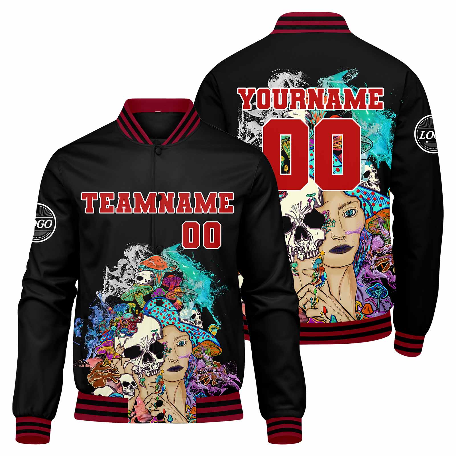 Chaqueta universitaria personalizada estilo Letterman para hombres-mujeres y jóvenes-color rojo