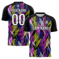 Conjunto personalizado de camiseta de uniforme negra y rosa para niños y adultos