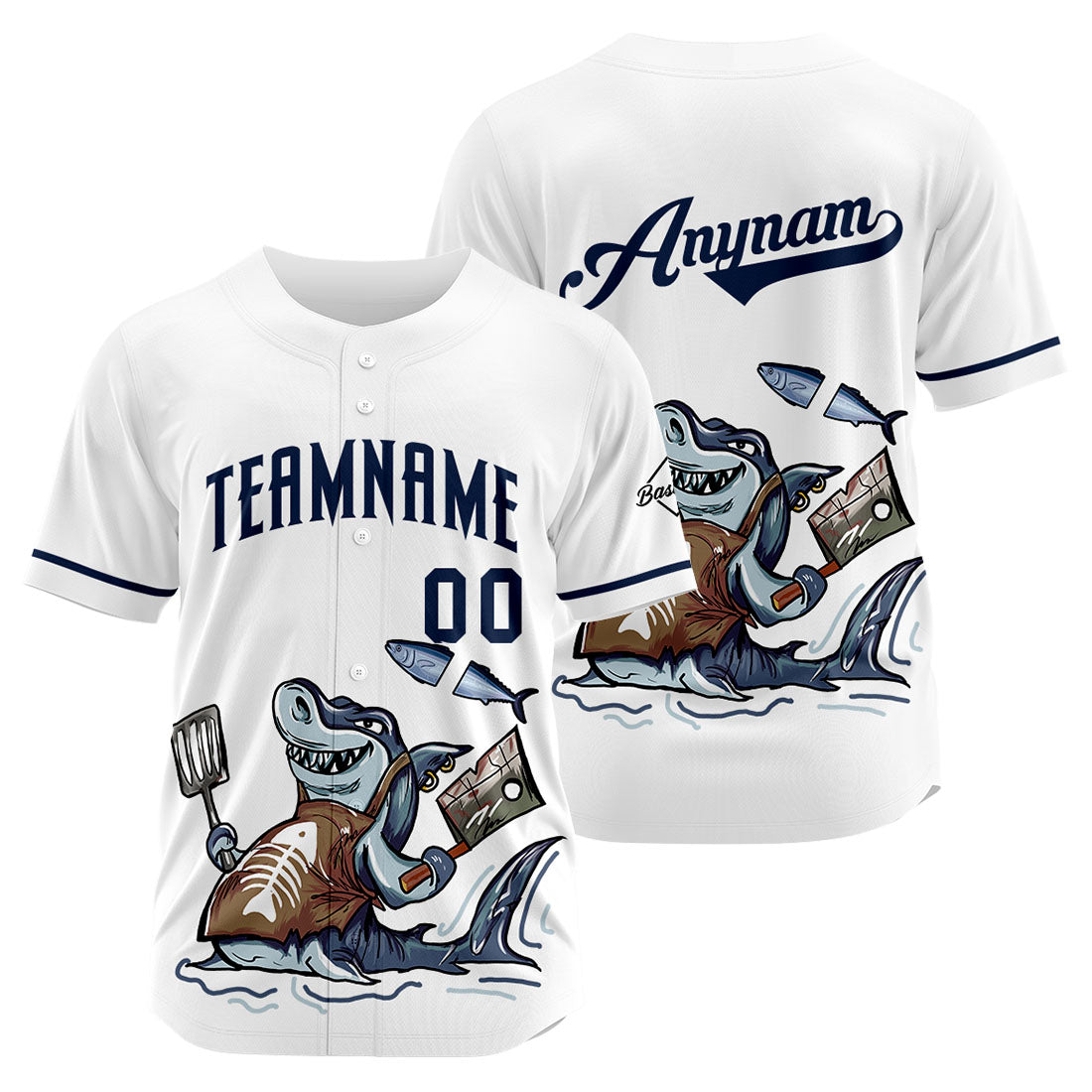 Uniformes de béisbol Custom Chef Shark-White de alta calidad para adultos y niños & optimizados para el rendimiento