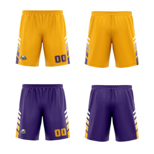 Traje de baloncesto reversible personalizado naranja-morado y blanco para adultos y niños