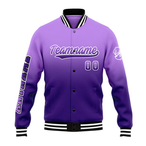 Chaqueta universitaria personalizada estilo Letterman para hombres-mujeres y jóvenes-color morado