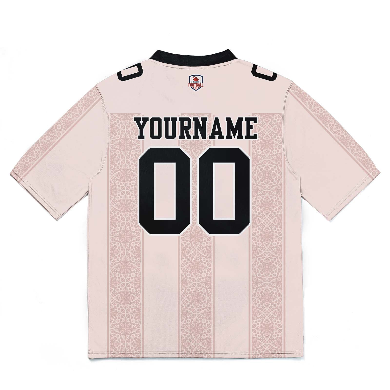 Camiseta de fútbol personalizada con franja estampada con el nombre y el número del equipo -Rosa claro