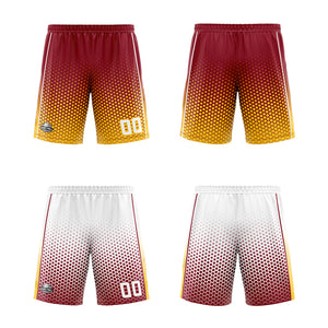 Traje de baloncesto reversible personalizado de color amarillo carmesí para adultos y niños