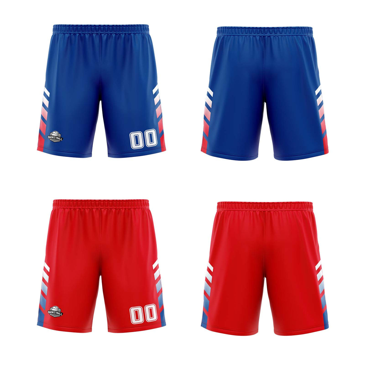 Traje de baloncesto reversible personalizado en rojo y blanco para adultos y niños
