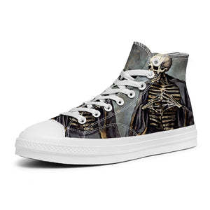 Resalta tu estilo con las zapatillas de lona de caña media Skeleton para hombre y mujer